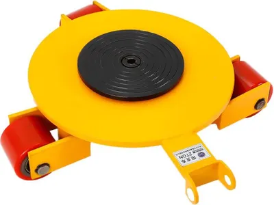 Produktbild von Maschinentransporter - 3-rädriger Möbelroller - Tragkraft 2000 kg - Gummirollen - 360° Drehplatte - Industriequalität - Gelb