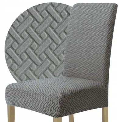 Produktbild von Stuhlhusse - Grau Jacquard - Universeller Stuhlbezug - Passend für Henriksdal - Waschbar