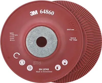 Immagine prodotto di 3M Platorello ad alte prestazioni ø 180mm attacco M14 - Platorello per smerigliatrice angolare, rosso a coste, 1 pezzo