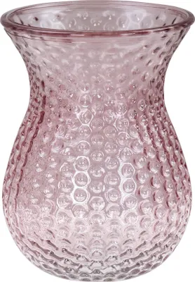 Produktbild von Vase Retro Rosa Glas Blumenvase Dekovase Glasvase Blumendeko Frühling Tischdeko