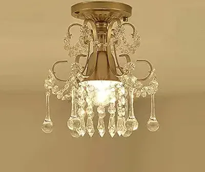 Produktbild von Moderne, einfache Kristall-Deckenleuchte, Pendelleuchte im nordischen Stil für Wohnzimmer, Schlafzimmer,Flur und Halle (Größe: Höhe: 25 cm).