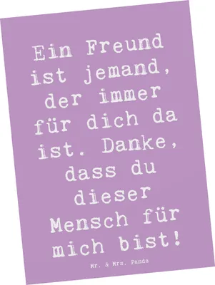 Produktbild von Mr. & Mrs. Panda Grußkarte Spruch Freund fürs Leben - Lavendeltraum - Geschenk, besonderes, Bedanken, Ansichtskarte, Postkarte, Ansichtskarten, Danke, Dankbarkeit, sagen