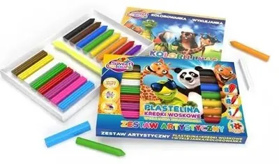 Produktbild von Set mit 8 Farben Knetmasse + 8 Buntstifte