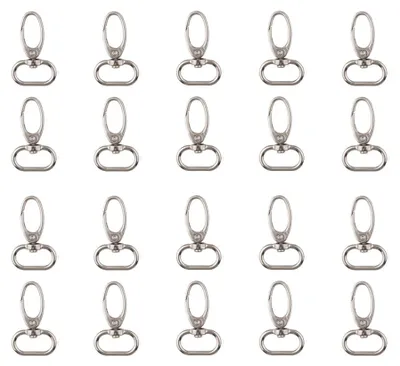 20 Dreh-Karabiner-Schlüsselanhänger, 20 mm, Zinklegierung, silber