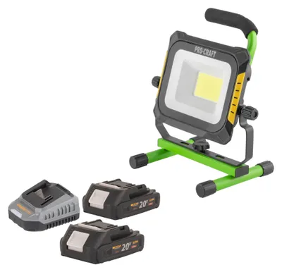 Productafbeelding van Procraft LP20 accu LED-spot 20 V IP 20 + 2x accu 2,0 Ah + oplader