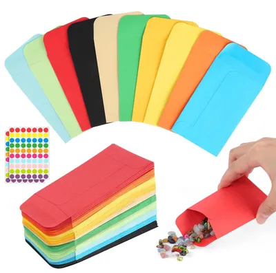Immagine prodotto di Sacchetti di carta - Sacchetti per caramelle - 8,9 x 5,6 cm - 100 pezzi - Colorati