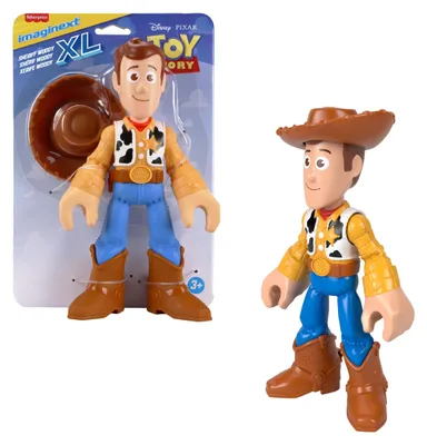 Produktbild von Fisher-Price Imaginext XL ca. 24 cm große Woody-Actionfigur mit Inspiration von Disney und Pixar Toy Story, 3 Jahr(e), Mehrfarbig, Kunststoff