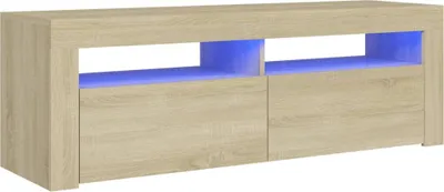 Produktbild von vidaXL TV-Schrank mit LED-Leuchten Sonoma-Eiche 120x35x40 cm