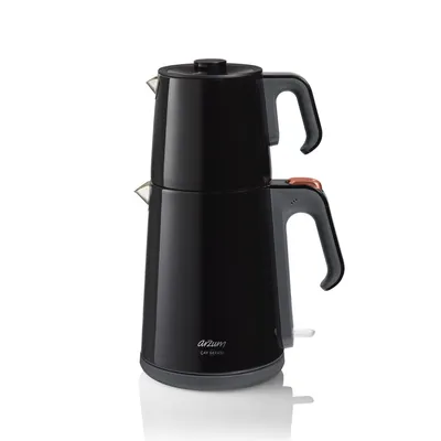 Produktbild von Arzum  Cay Sefasi Teemaschinen, Elektrischer Türkischer Teekocher, 1650W Leistung, 1,2L Teekanne, 1,8L Wasserkocher, Edelstahl, Warmhaltefunktion, Tro