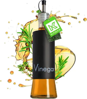 Produktbild von Spender für flüssige Gewürze – Glasflasche mit Stahlkomponenten – Glas-Spender für Öl – Essig – Vinaigrette – Ölbehälter