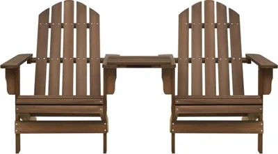 Image de vidaXL Chaises de jardin Adirondack avec table en bois massif de sapin brun