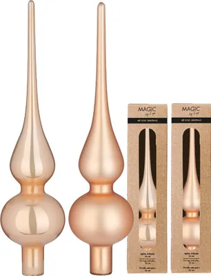 Produktbild von Christbaumspitze Glas 26cm 1 Stück matt / glänzend - Golden Sesame