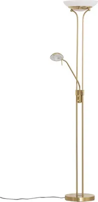 Produktbild von Lindby LED-Stehlampe Yveta, messing, Leselampe, dimmbar