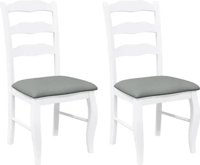 Immagine prodotto di vidaXL Sedie da pranzo con cuscino 2 pz. Legno massiccio bianco in legno di gomma