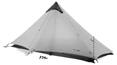 Imagen del producto de Tienda piramidal, ligera, diseño impermeable, color gris, para todas las estaciones
