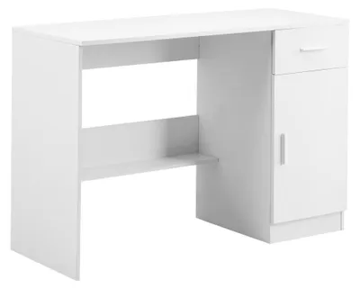 Zdjęcie produktu dla Biurko z szufladą, białe - blat z MDF - 105x44x75 cm - biurko dziecięce