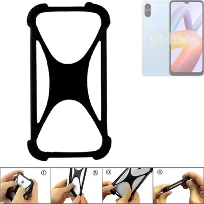 Produktbild von K-S-Trade Handy-Hülle Schutz-Hülle kompatibel mit Xiaomi Redmi A2+ Silikon Bumper TPU Softcase  Smartphone Stoßschutz, schwarz
