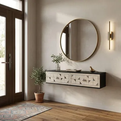 Obrázok produktu pre Skye Decor, kvalitná komoda (kód pre rodičov) – antracitová, travertínová, strieborná, 120 cm