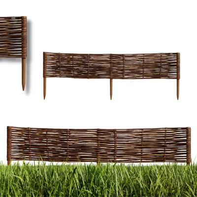 Produktbild von WikliBOX | Beetbegrenzung aus Weide 100 x 20 cm Weidengeflecht Garten Beeteinfassung für Blumen und Gemüse Rasenkanten