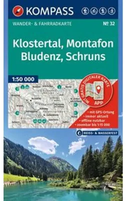 Obrázok produktu pre Turistická mapa KOMPASS, oblasť Klostertal, Montafon, Bludenz, Schruns, mierka 1:50.000