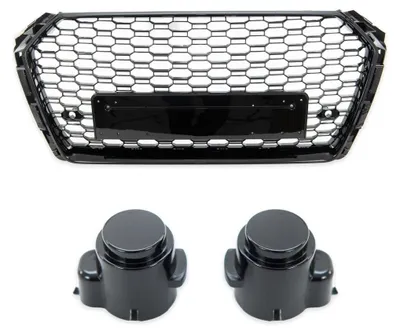 Produktbild von Grill, Glänzend schwarzes Wabenmuster, Passend für Audi A4 B9 2015-2019, schwarz