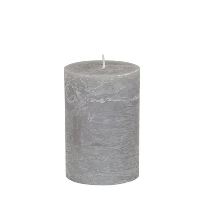Produktbild von Stumpenkerze grau durchgefärbte Kerze aus Paraffinwachs Höhe 8cm