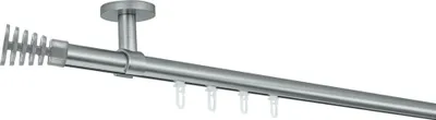 Produktbild von SN Deco Gardinenstange Innenlauf Gap, 19 mm, 1-läufig, Stahl, Komplett-Set mit Ringen, Profildeckentrager, 400 cm, chrom matt