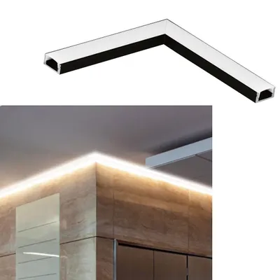 Obrázek produktu pro Rohový konektor, povrchová montáž profil 1 hliník, černý eloxovaný plast D:11 cm 90° horizontálně