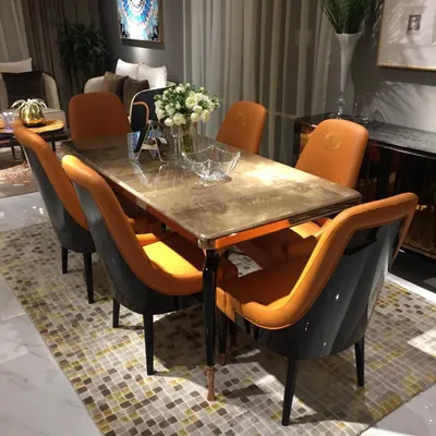 Immagine prodotto di Gruppo di mobili per hotel di design + 6 poltrone sedie poltrona tavolo da pranzo