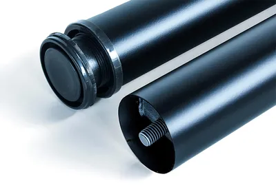 Image de emuca Ensemble de 4 pieds de table, acier NOIR Hauteur 830 mm - Ø 60 mm / supports