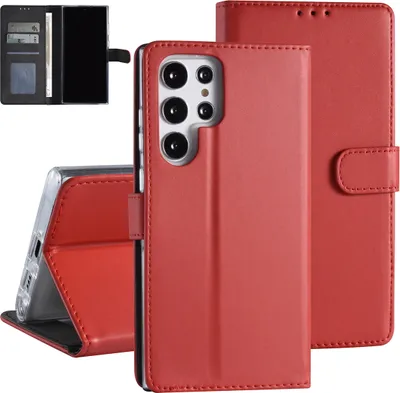Produktbild von Samsung Galaxy S22 Ultra Book type Case - Card holder - Magnetic closure - Red