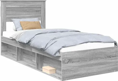 Obrázok produktu pre vidaXL Rám postele šedý Sonoma 100 x 200 cm z masívneho borovicového dreva