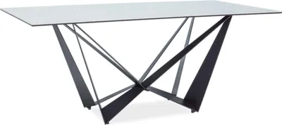 Immagine prodotto di Tavolo da pranzo di design Casa Padrino con piano in vetro effetto marmo grigio/nero 180 x 90 x h. 76 cm - Mobili per la sala da pranzo