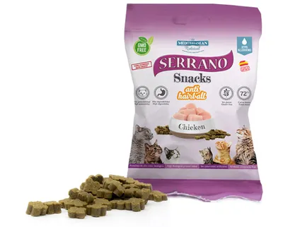Obrázok produktu pre Serrano Snack pre mačky - kuracie mäso - AntiHairball 50g