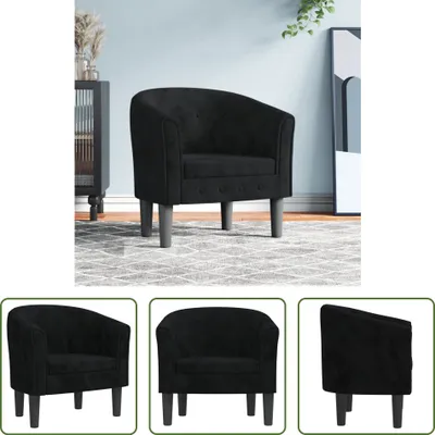 Obrázek produktu pro The Living Store Clubsessel Schwarz Samt