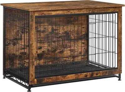 Immagine prodotto di Panchina a gabbia per cani, extra resistente, marrone, legno/metallo