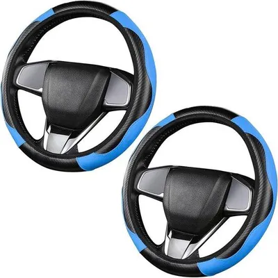 Obrázek produktu pro Univerzální, prodyšný a protiskluzový potah na volant z mikrovlákna, voděodolný, průměr 37–38 cm, vhodný pro většinu automobilů (modrý).