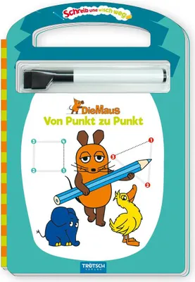Produktbild von Trötsch Die Maus Schreib und wisch weg Pappenbuch Von Punkt zu Punkt
