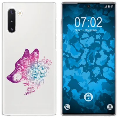 Produktbild von PhoneNatic Case kompatibel mit Samsung Galaxy Note 10 Silikon-Hülle Floral Wolf M3-6