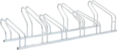 Image de Support de vélo au sol autoportant pour 6 vélos acier galvanisé