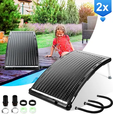 Immagine prodotto di Riscaldatore solare TolleTour Portate fino a 10.000 litri all'ora Riscaldatore solare curvo per piscina 2 pezzi 110x69x14cm