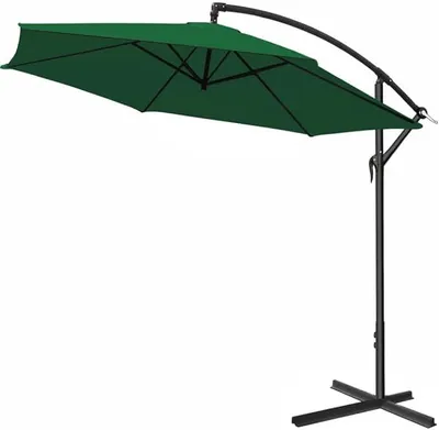 Obrázok produktu pre Slnečník Sochi s UV ochranou 80+, s podstavcom, výška 330 cm, s ručnou kľukou, hliníkový, otočný a naklápateľný, vhodný do záhrady, na terasu alebo balkón, priemer 3,3 m, veľký záhradný slnečník