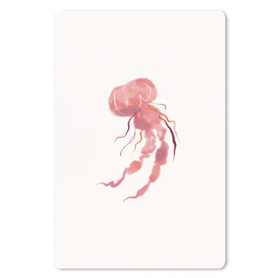 Produktbild von MuchoWow® Mauspad Mousepad Qualle - Meer - Rosa - Aquarell 18x27 cm - Mousepads - Maus Mat - Pad - Mausunterlage