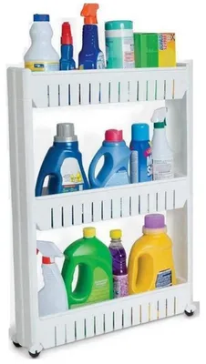 Zdjęcie produktu dla Verk 01565 Szafka na kółkach, 3 półki, biała