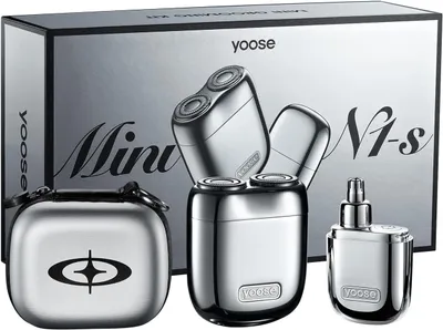 Produktbild von yoose  MINI Rasierer & Nasenhaartrimmer Set – Leise, IPX7 wasserdicht, kompakt & tragbar – Edles Männergeschenk in Silber