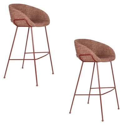 Produktbild von Zuiver Feston Barhocker 75 cm Rot - 2 er Set