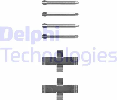 Produktbild von 6x DELPHI LX0093 Zubehörsatz Scheibenbremsbelag Hinten passend für MERCEDES-BENZ 190 (W201) für AUDI 80 (81, 85, B2)