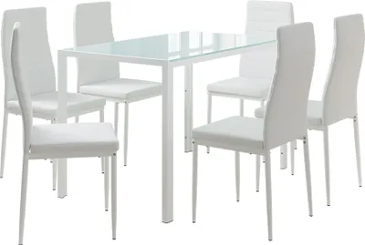 Produktbild von Esstisch-Set Vicco Grand Weiß 120 x 75 cm mit 6 Stühlen, Model 51842