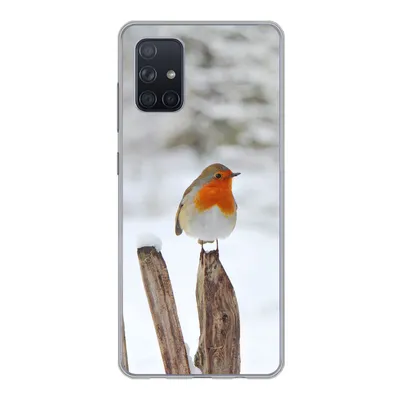 Produktbild von MuchoWow® Handyhülle Schutzhülle Hülle für Samsung Galaxy A51 Vogel - Zaun - Schnee Silikon Softcase Handy Hülle - Schutzabdeckung