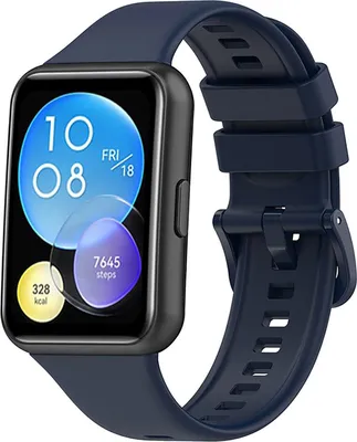 Produktbild von Strap-it Huawei Watch Fit 2 Silikonarmband (Dunkelblau)